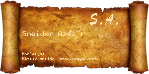 Sneider Azár névjegykártya